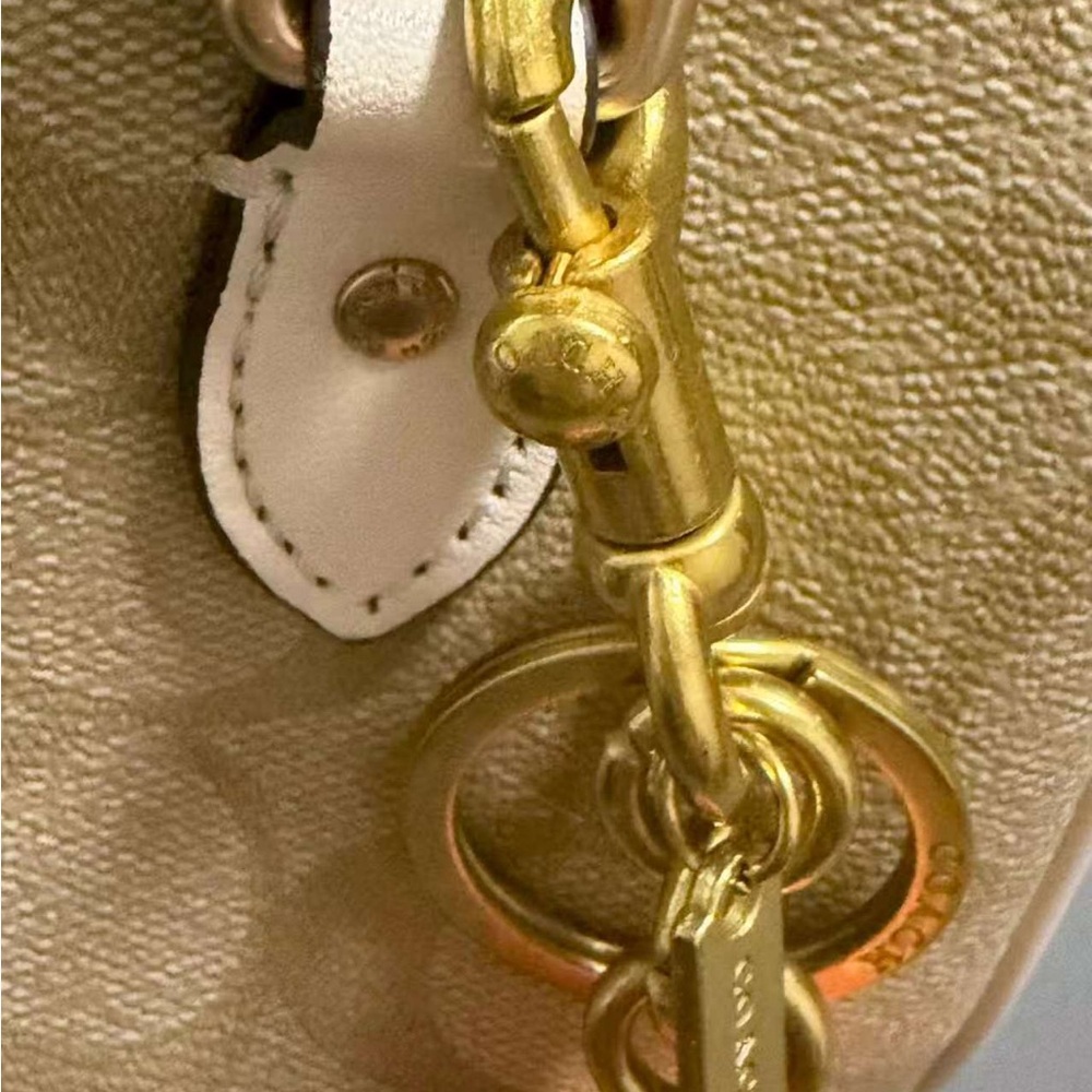 Coach Gold Shoulder Bag with Orange Pumpkin Charm - Picture 7 of 9